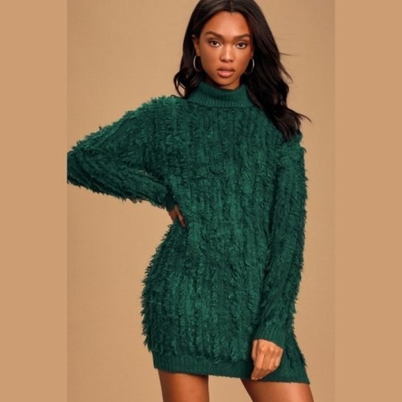 hunter green sweater dress